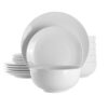 Elama Luna 18 Piece Porcelain Dinnerware Set in White - Image 2