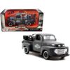 1948 Ford F-1 Pickup Truck and 1942 Harley-Davidson WLA Flathead Motorcycle Matt Dark Gray "Harley-Davidson Custom" 1/24 Diecast Models by Maisto - Image 2